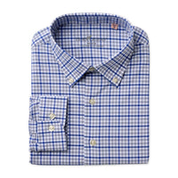 Horn Legend Men's Plano Peak Lightweight Performance Woven Shirt in navy grey - men's shirt - detail view
