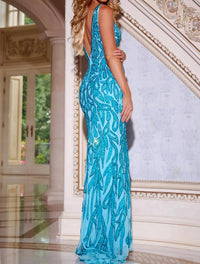 Jovani - Intricate Beaded Mermaid Gown