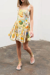 Moon River - Fruit Tile Corset Mini Dress