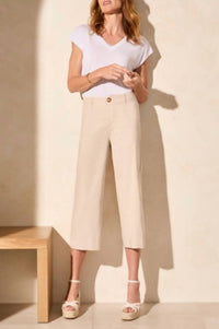 Tribal - Flowy High Rise Twill Capri Pant