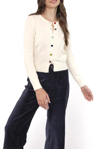 Sadie & Sage - Mochi Heart Button Cardigan