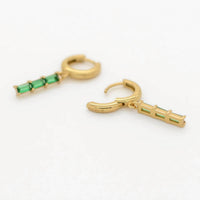 Au79 - Women's St Moritz Drop Stone Huggie Earrings