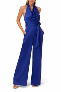 Liv Foster - Satin Cowl Neck Wide Leg Jumpsuit