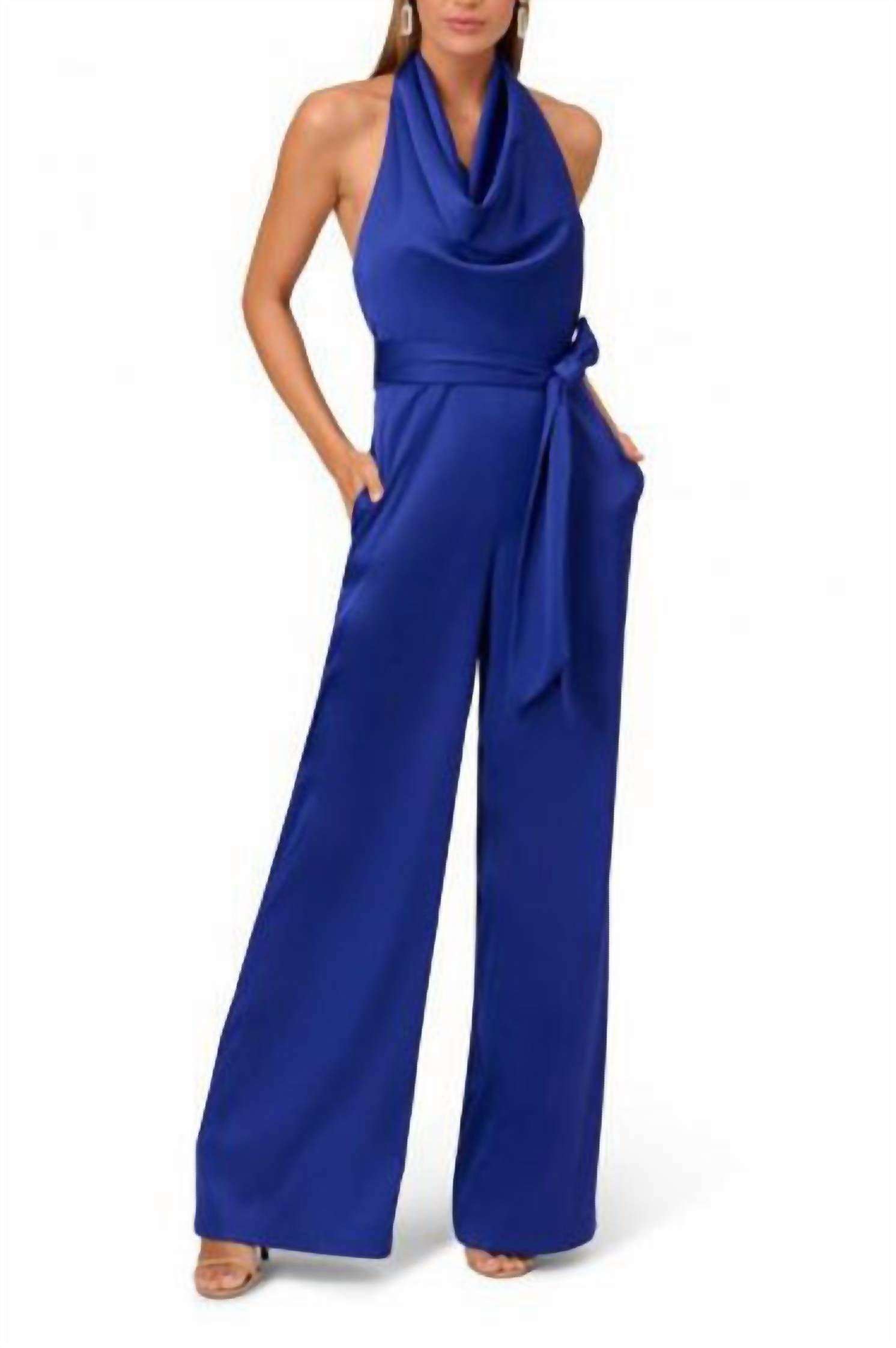 Liv Foster - Satin Cowl Neck Wide Leg Jumpsuit
