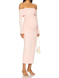 Bumpsuit Alison Midi Dress in dusty pink - women's dress - detail view