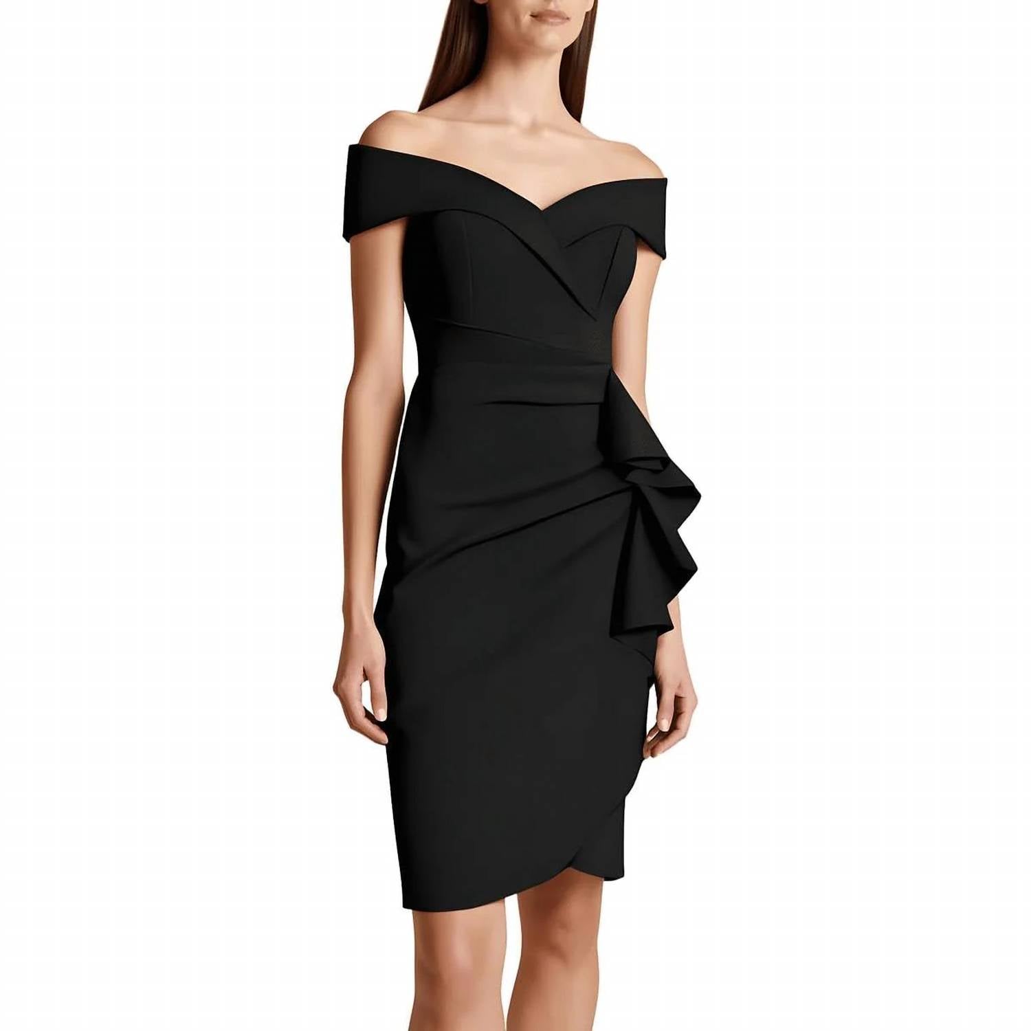 Xscape - Ruffled Satin Party Cocktail Dress