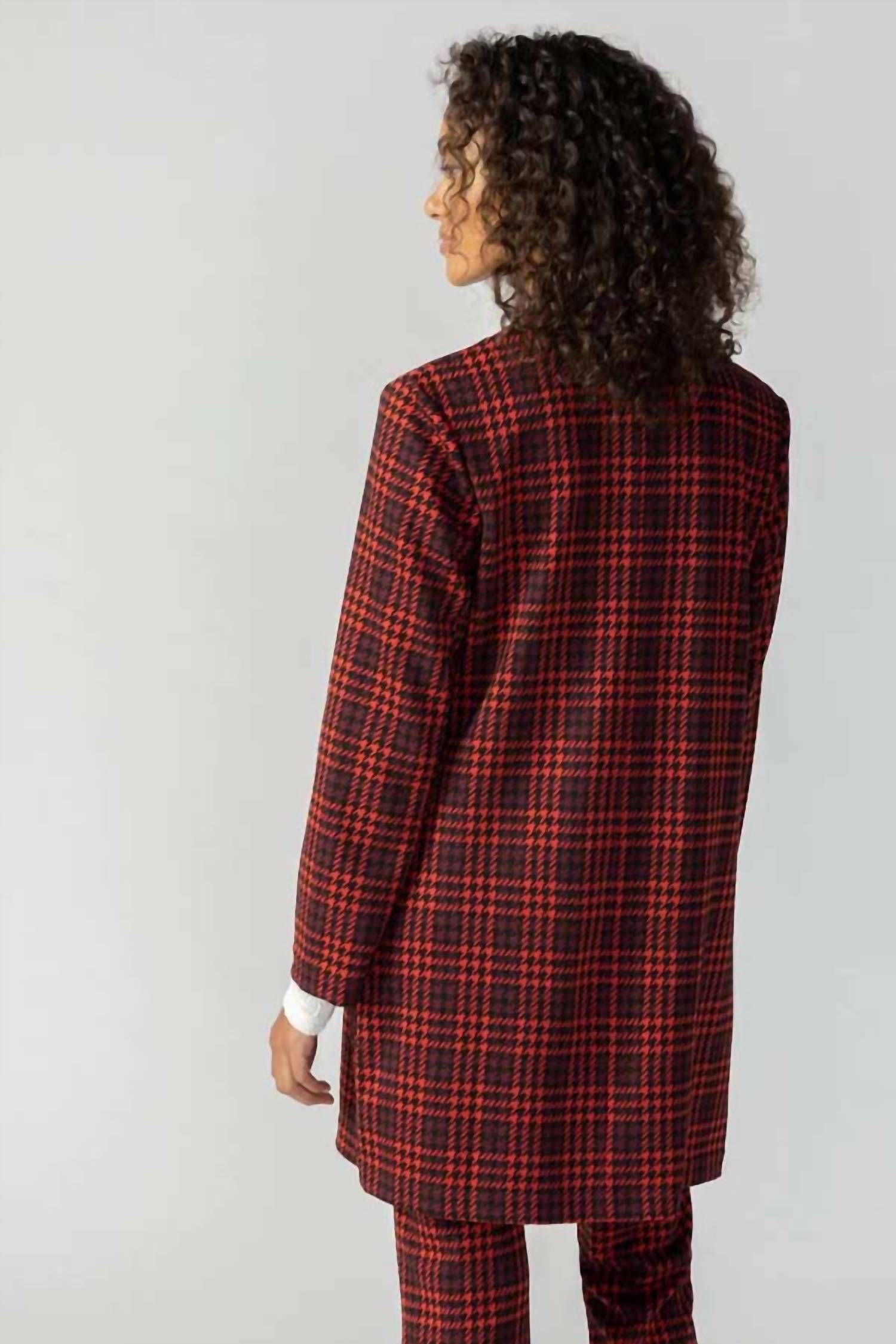 Sanctuary Carly Long Coat in flame pop - women's jacket - detail view