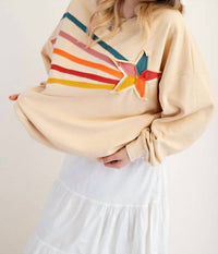 Easel - Rising Star Patch Terry Knit Pullover