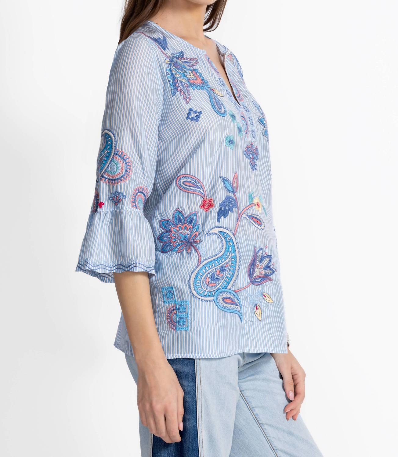 Johnny Was - NEILLY RUFFLE SLEEVE BLOUSE