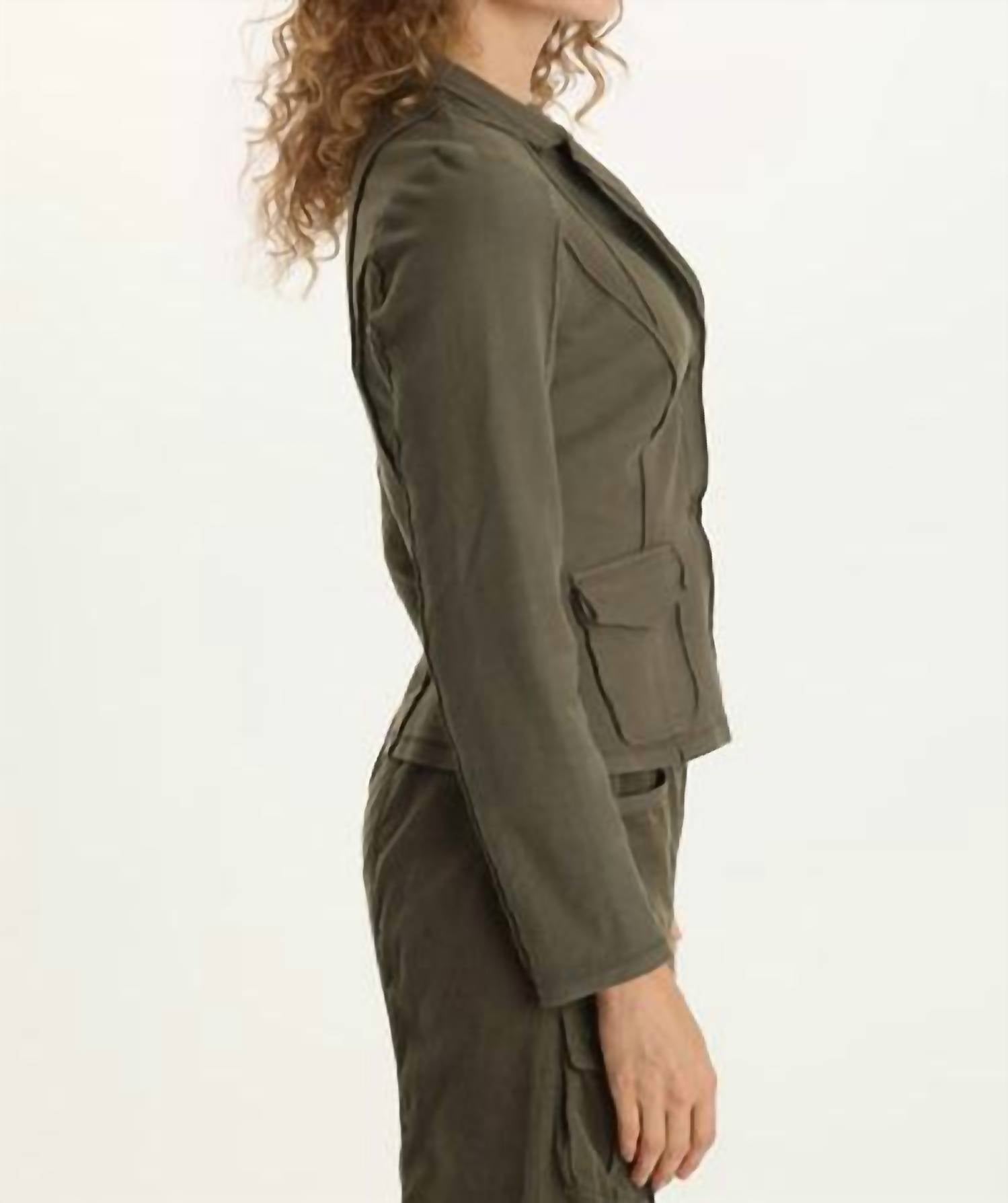 Xcvi - Fitted Twill Knit Stretch Blazer Jacket