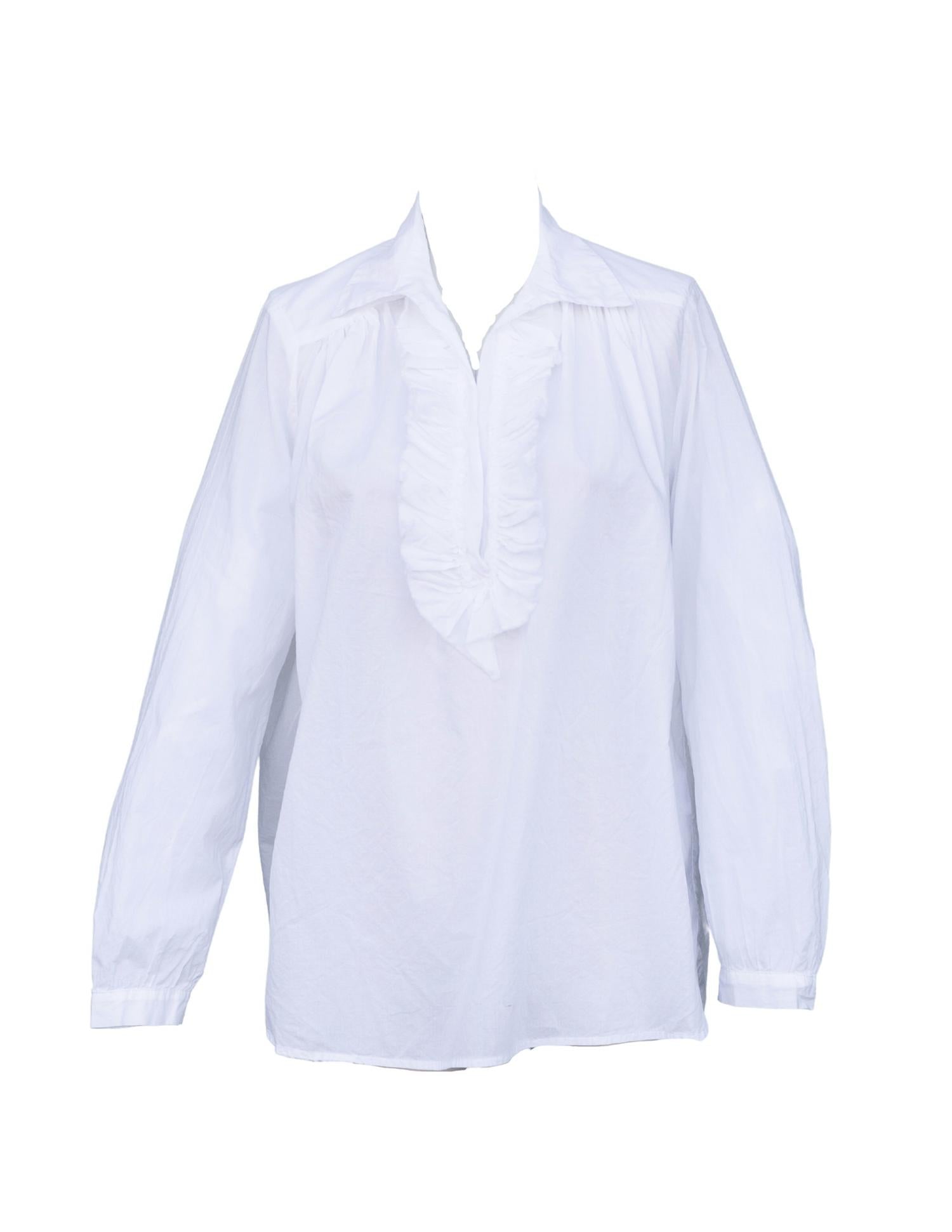 A SHIRT THING Women's Celine Cabo Top in white - women's blouse - detail view