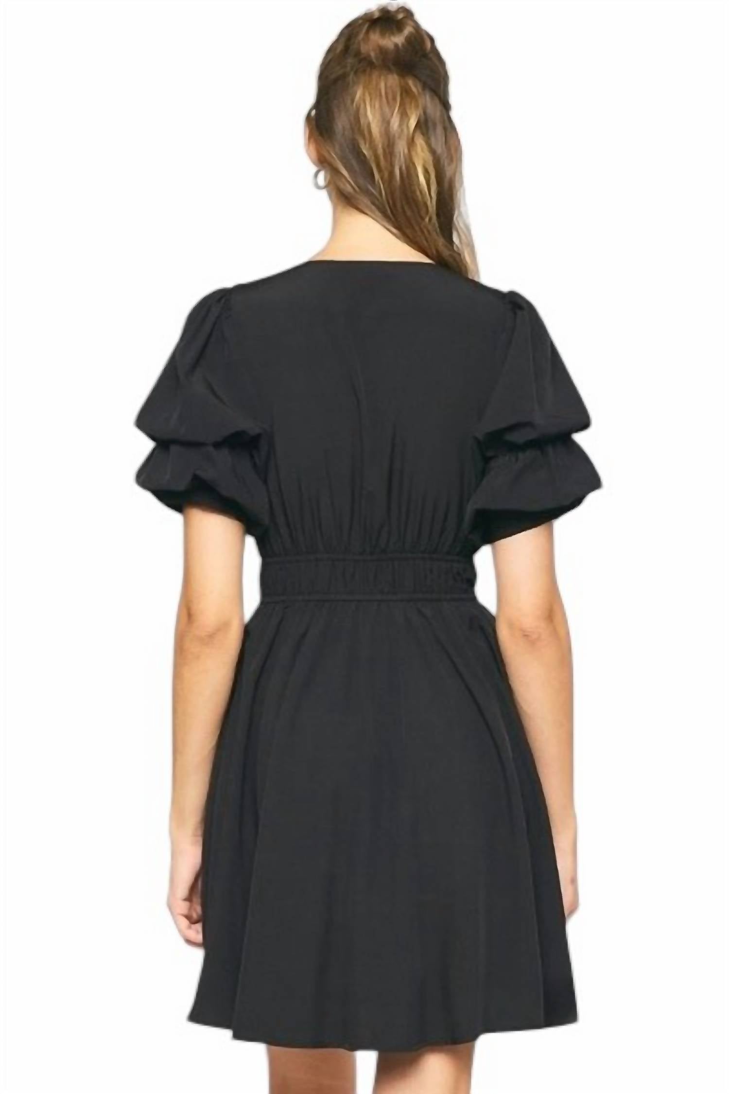 Entro - Cassidy Double Layer Sleeves Babydoll Dress