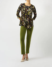 Joseph Ribkoff - Abstract Print Asymmetric Tunic Top