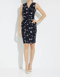 Joseph Ribkoff Sleeveless Dress in midnight blue - women's dress - detail view