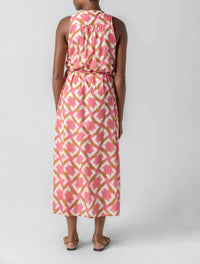 Lilla P - Split Neck Belted Maxi Dress