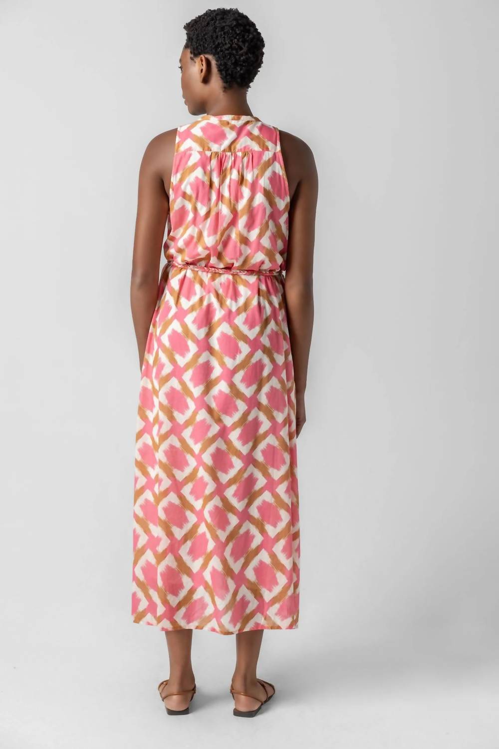 Lilla P - Split Neck Belted Maxi Dress