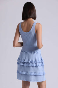 Minnie Rose - Viscose Pointelle Ruffle Sleeveless Dress