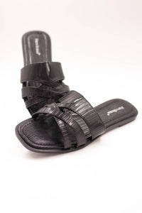 Pierre Dumas Women's Croc Star Sandal in black - women's sandal - detail view