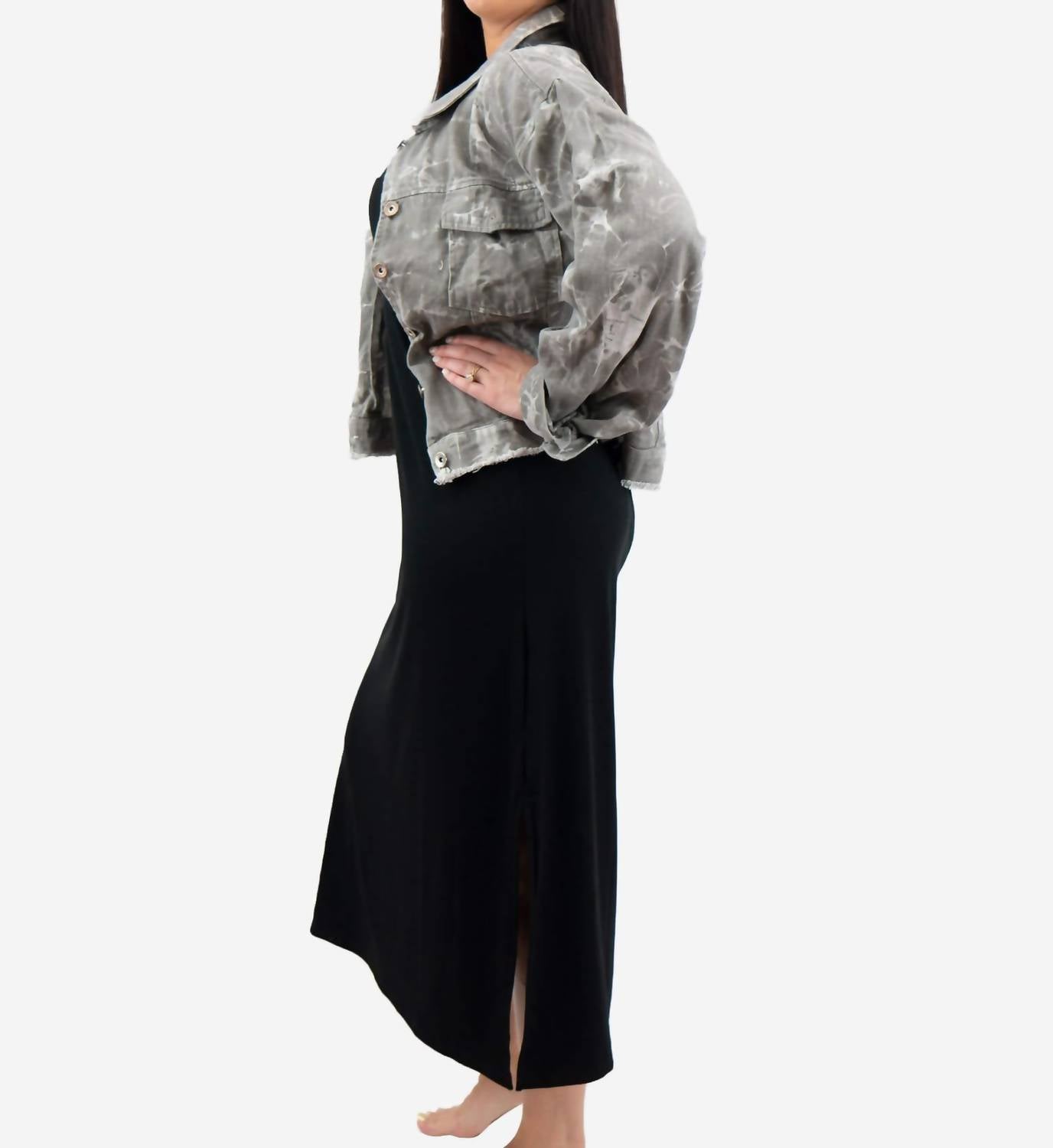 mittoshop Rib Knit Midi Dress in black - women's dress - alternate view