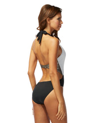 Carmen Marc Valvo - Cosmopolitan Jane Plunge Halter One Piece Swimsuit