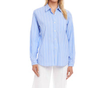 Karen Kane - Long Sleeve Stripe Button-Up Shirt