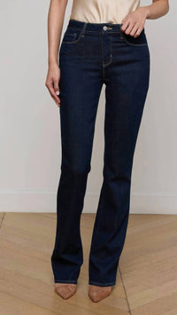 L'Agence Selma Boot Cut Jean in koval - women's jeans - detail view
