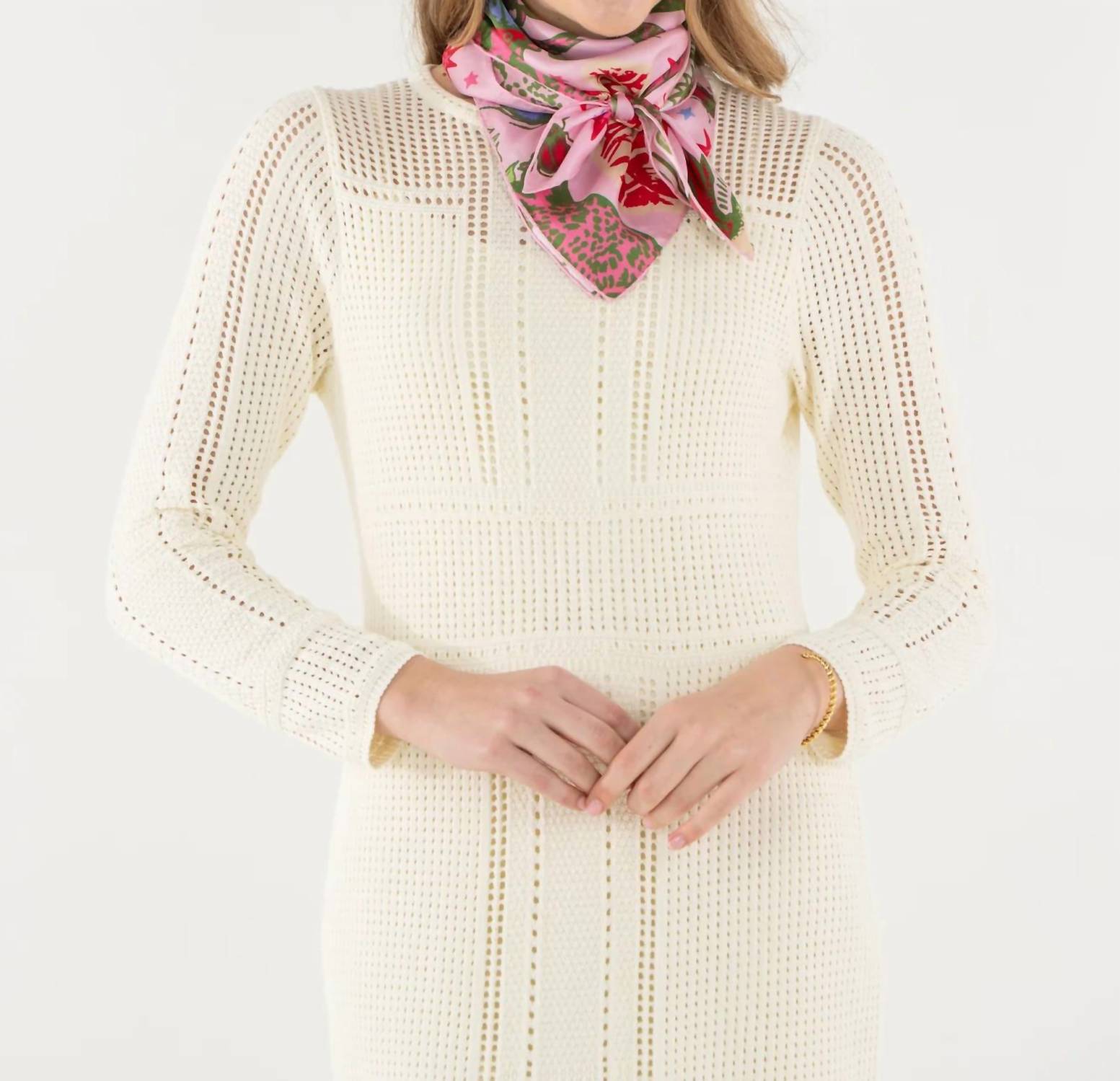 Emily McCarthy Iconic Joy Scarf in pink - women's scarf - detail view