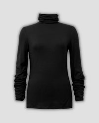 Joseph Ribkoff - Women's Turtleneck Top With Rouching At Sleeve