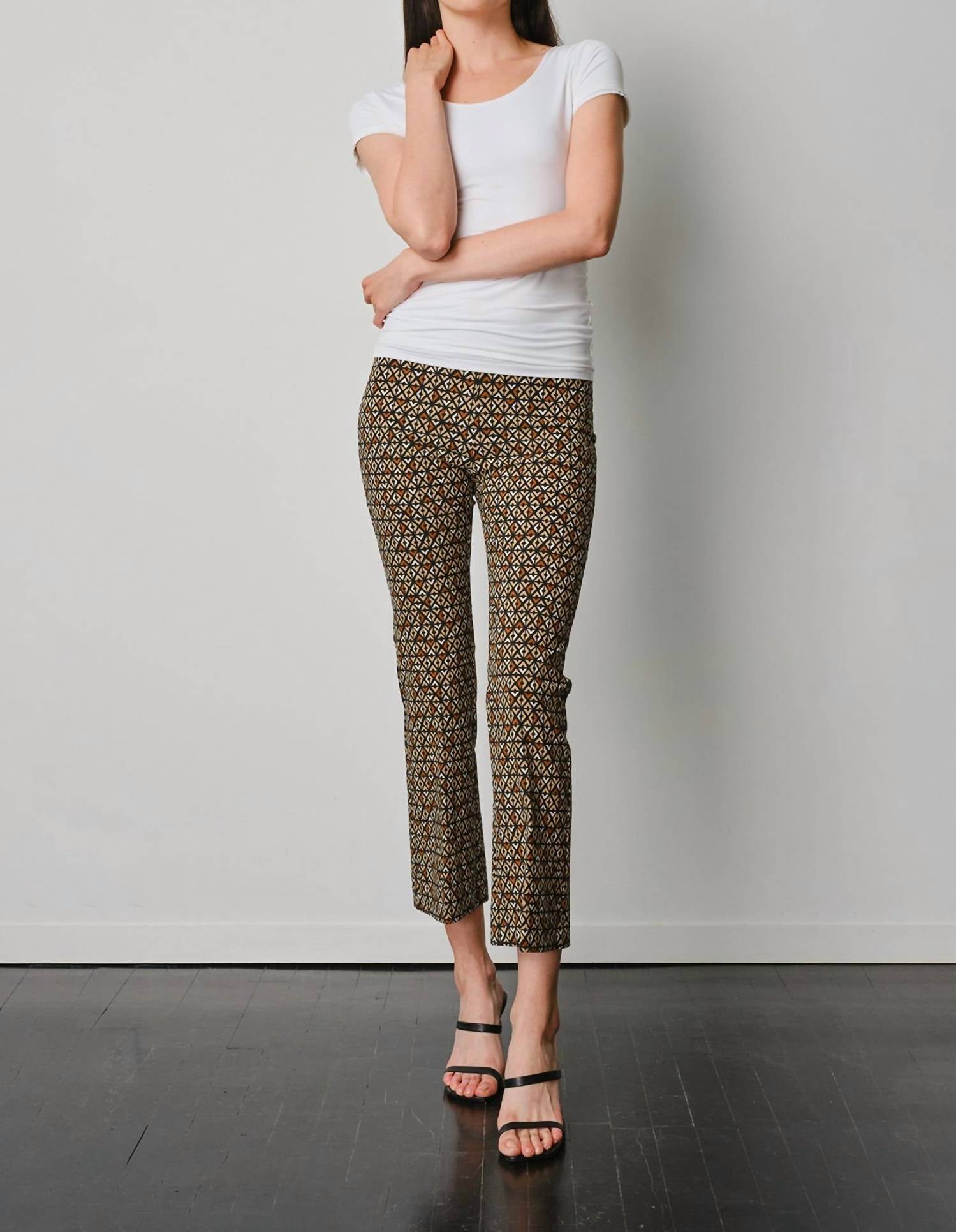 Avenue Montaigne Leo Flare Cut Leg pants in aztek - women's pants