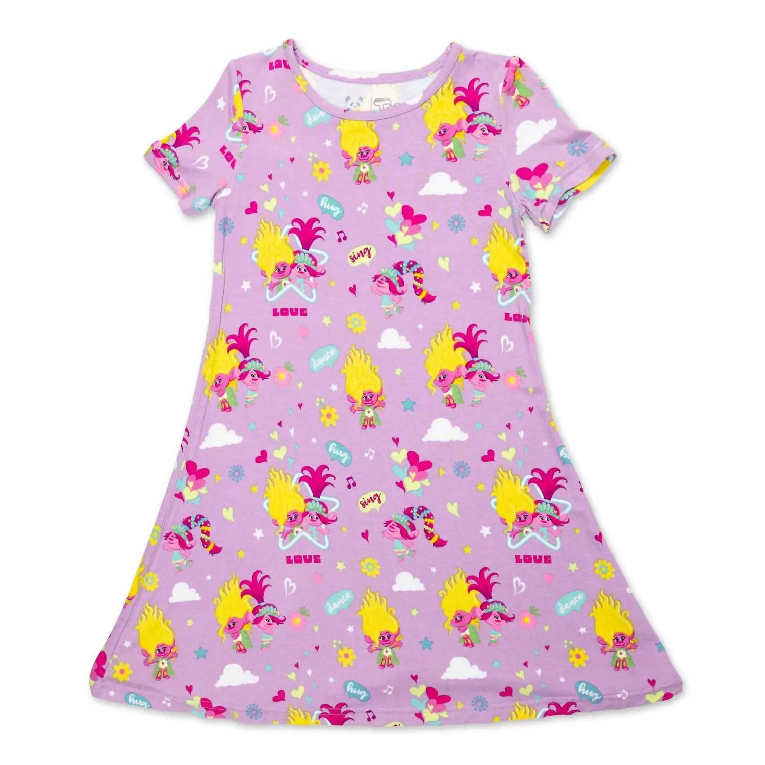 Bellabu Bear - Girls' Trolls Bamboo Short Sleeve Dress