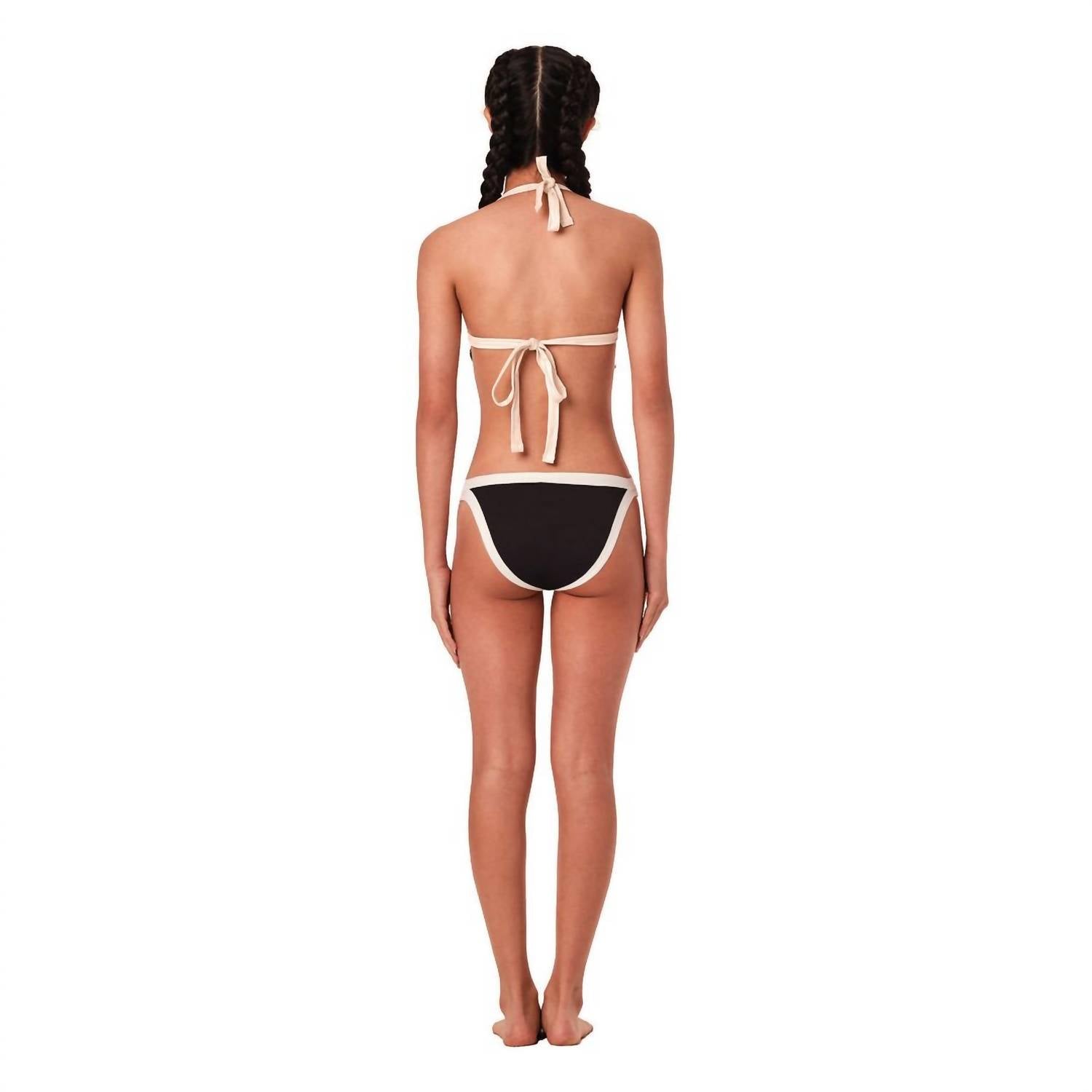 submarine The Little Bikini Set in cream black - women's swimwear - detail view