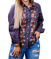 Layerz Clothing - Embroidered Plaid Shirt