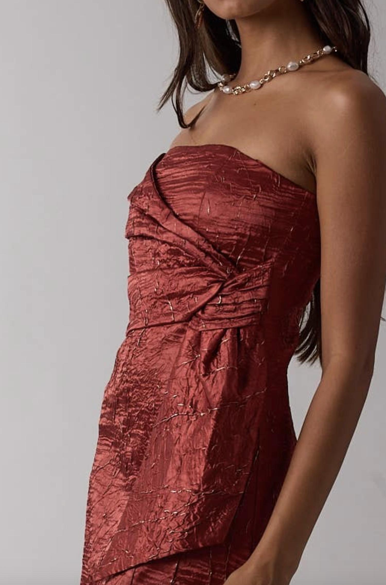 Sky To Moon - Textured Twisted Tie Mini Dress