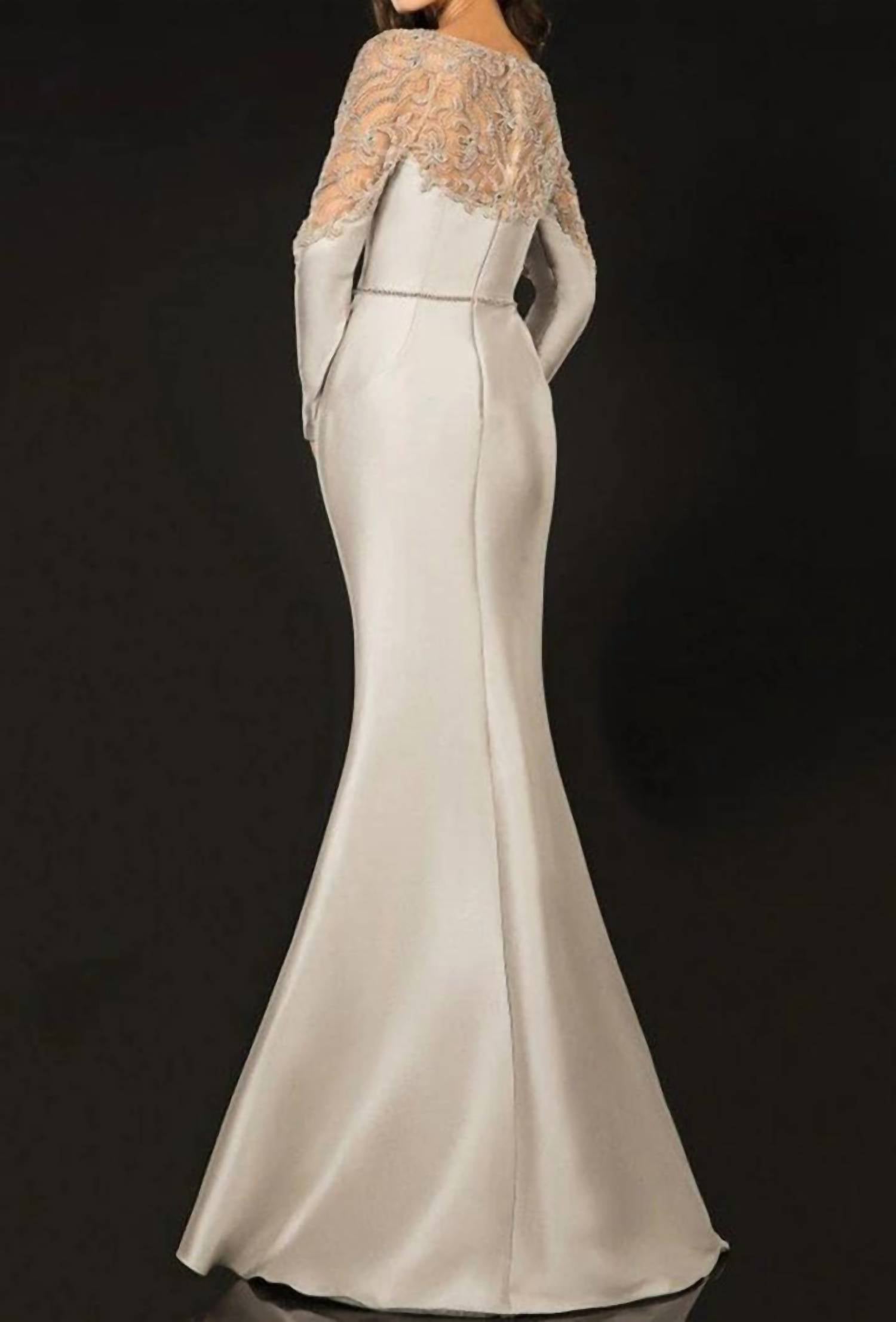 Terani Couture - Long-sleeve Mermaid Sheath Evening Gown