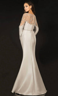Terani Couture - Long-sleeve Mermaid Sheath Evening Gown