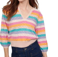 &Isla - Peace Stripe V Neck Sweater