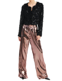 ALLISON NEW YORK Joan Lame Pants in rose gold - women's pants - view 4