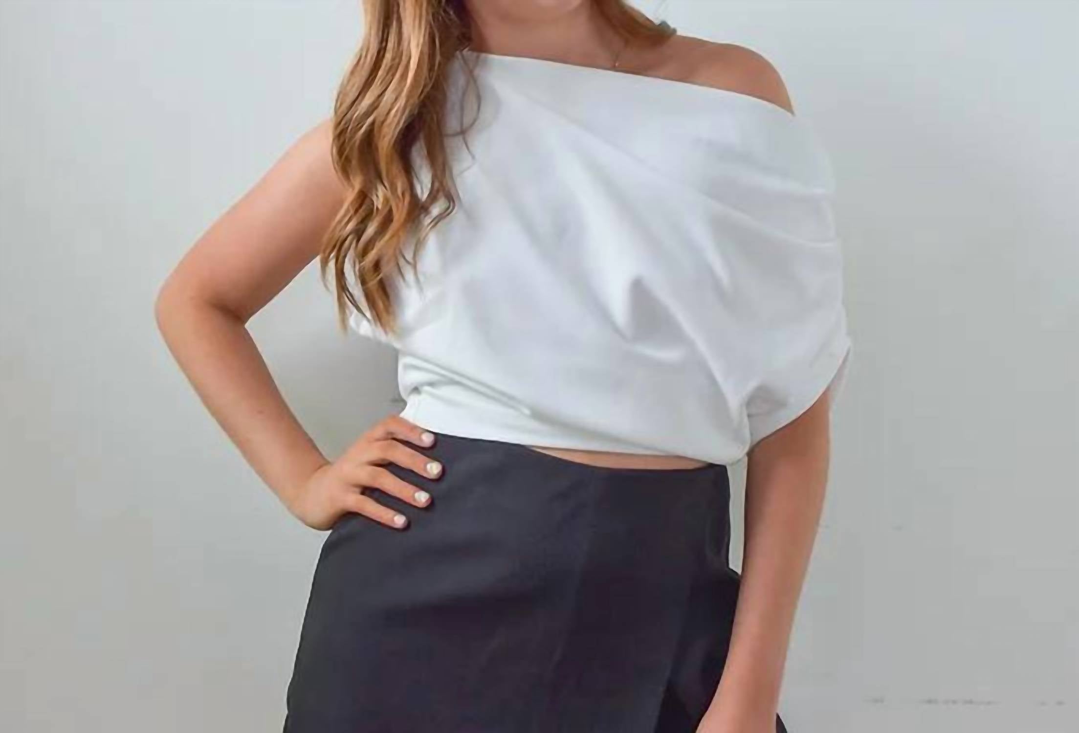 Idem Ditto one shoulder top in white - women's shirt
