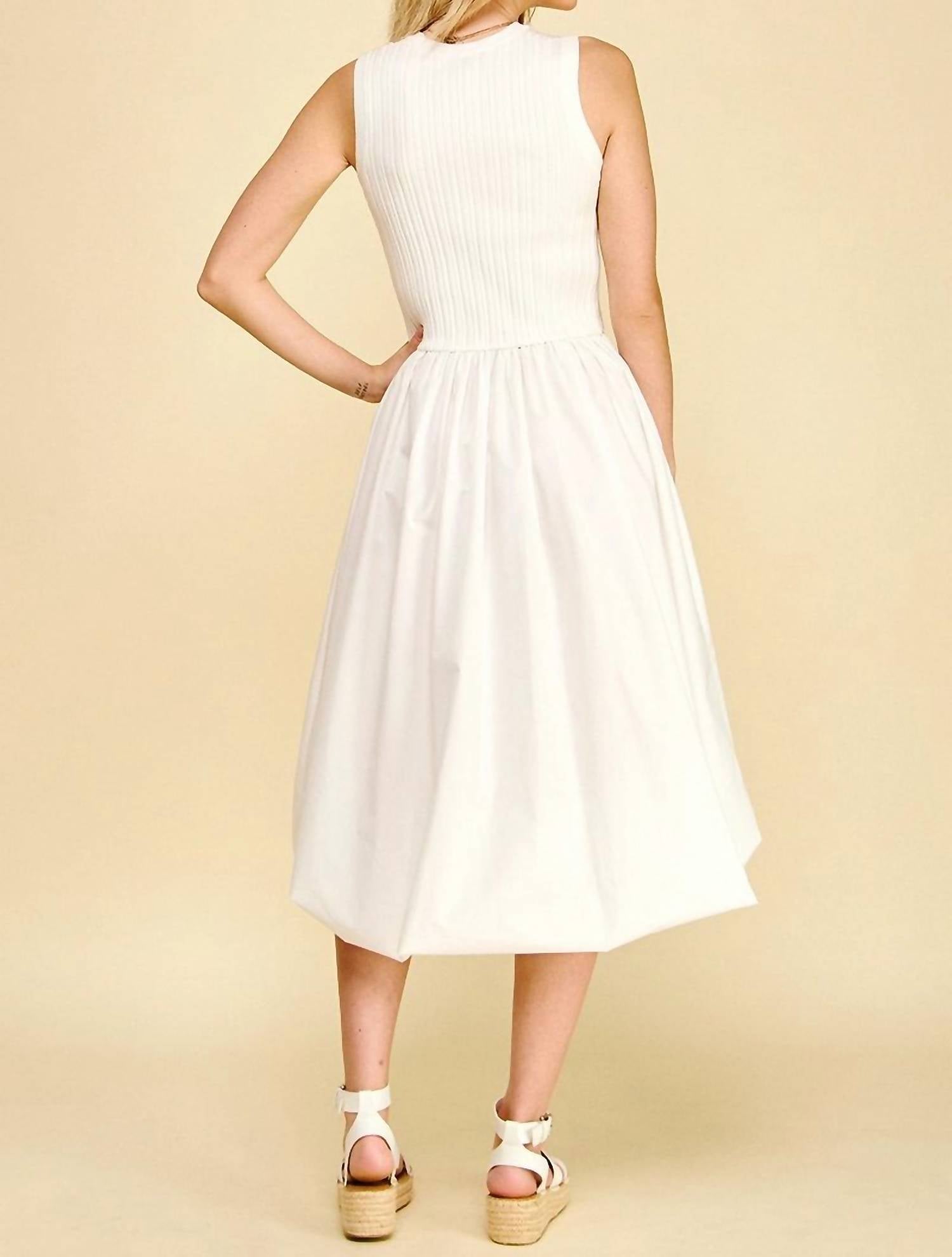 PINCH Bubble Hem Dress in white - women's dress - detail view