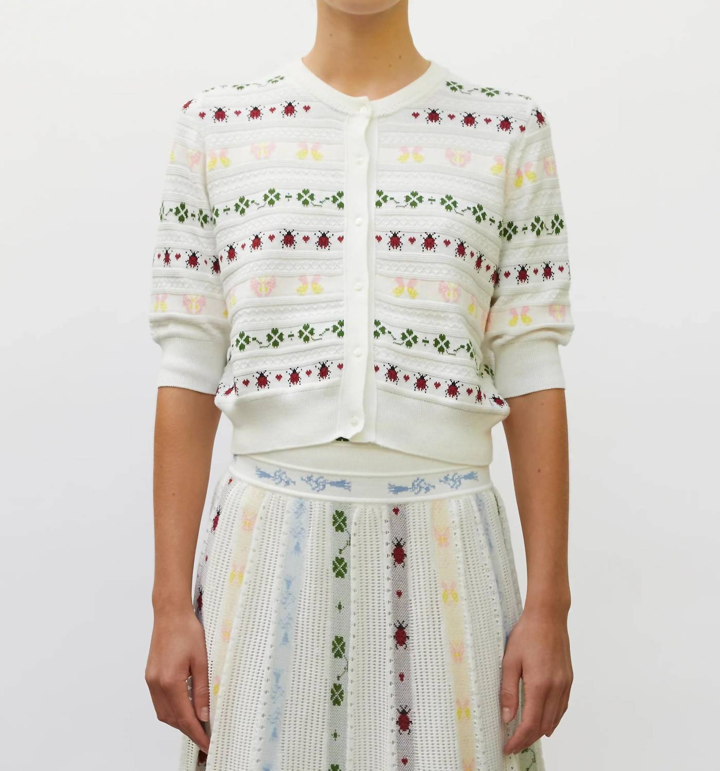 Molli - Crew Neck Cardigan With Charm Details