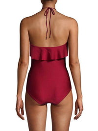 Shoshanna - Ruffle Halter One Piece Swimsuit