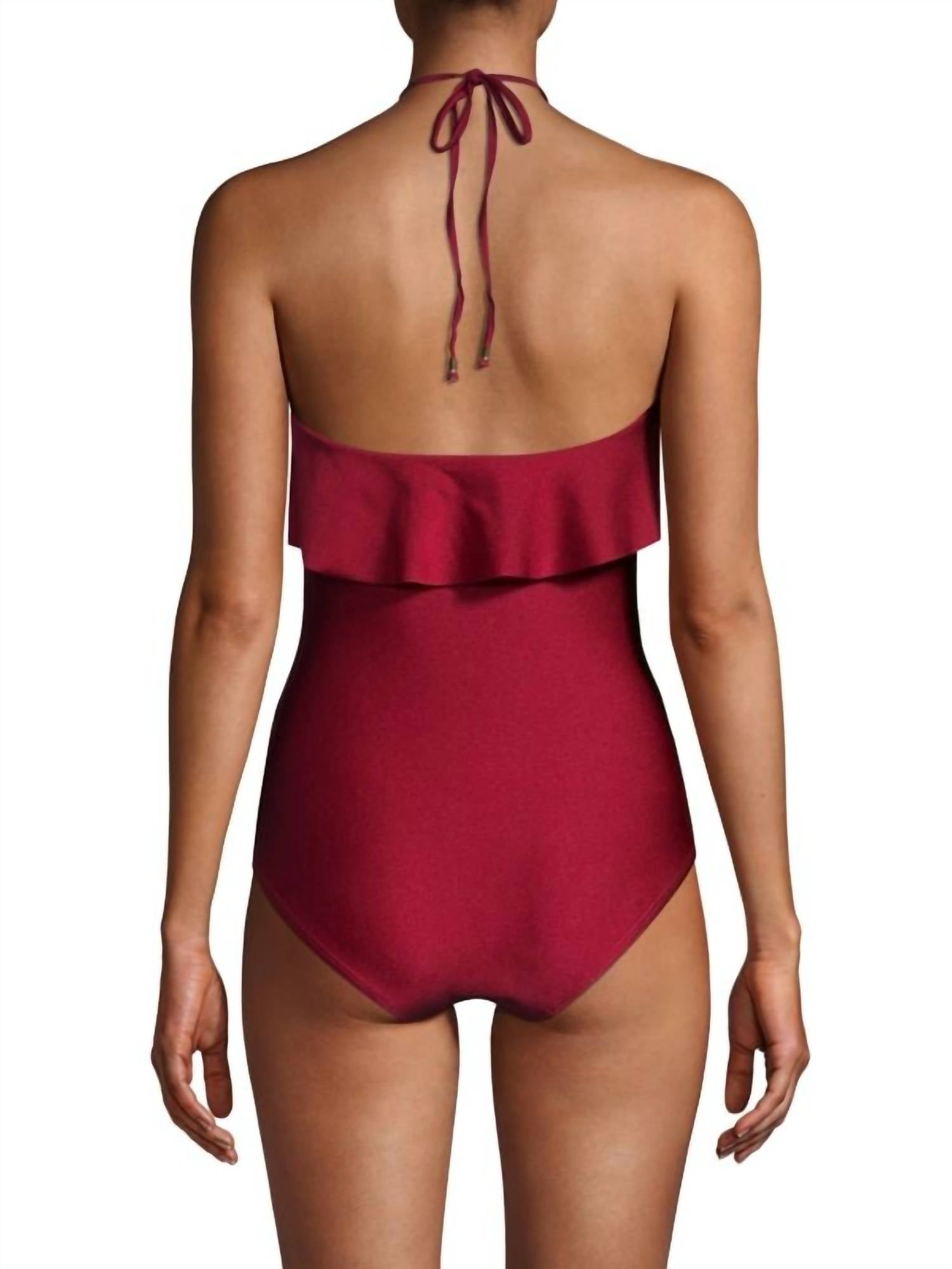 Shoshanna - Ruffle Halter One Piece Swimsuit