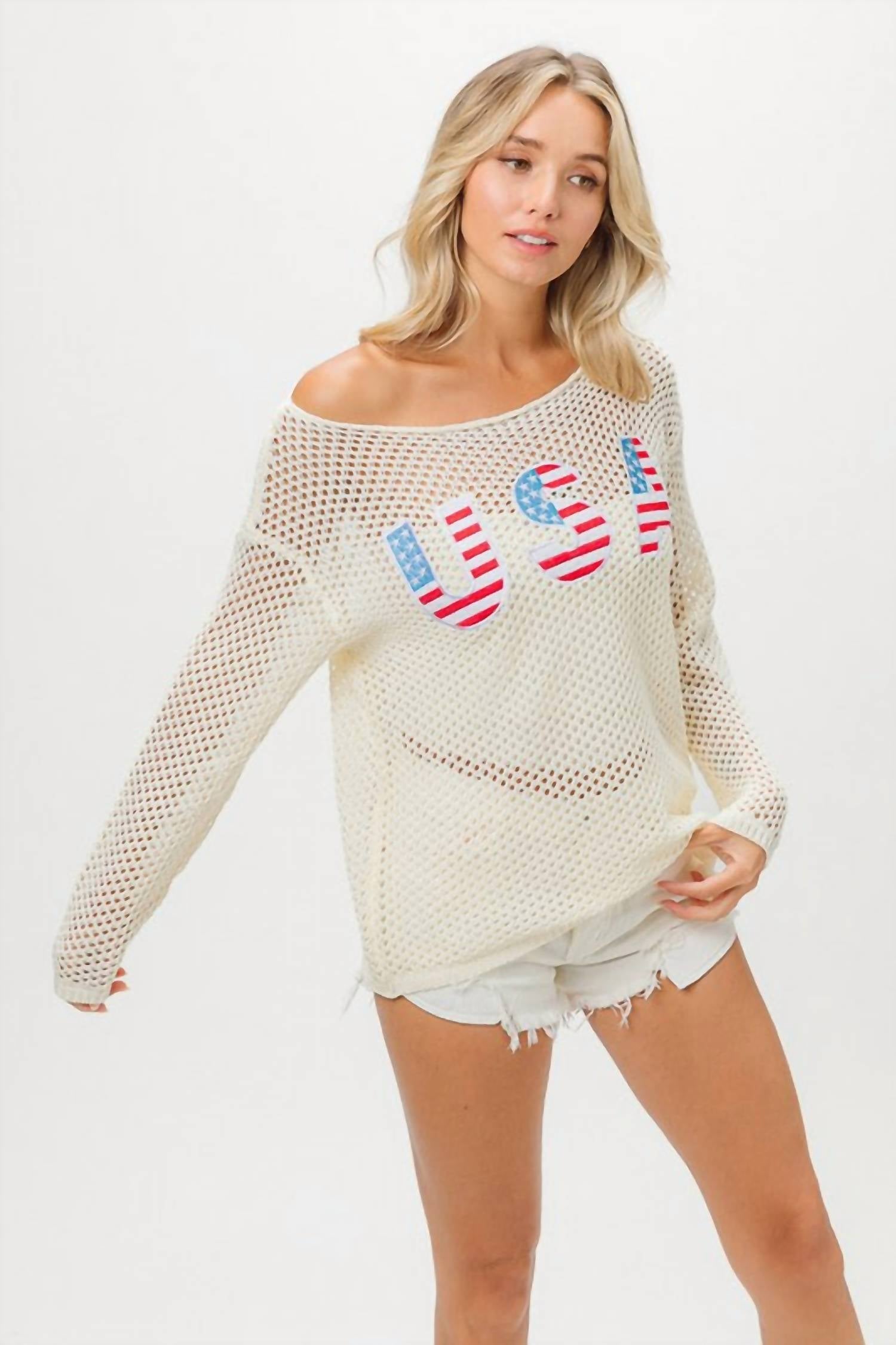 Bibi - Usa Open Knit Top