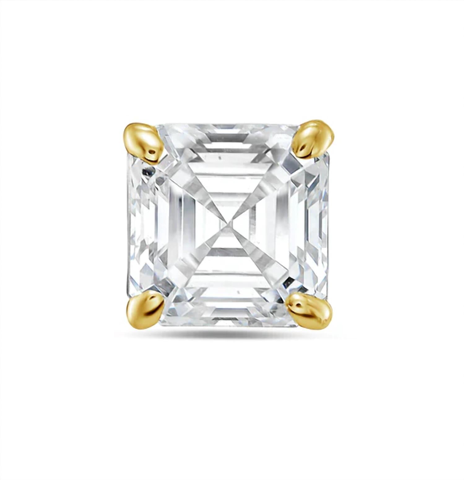 Diana M Jewels - 10.00 Cts Lab Grown Asscher Cut Stud Earrings