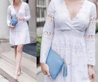 SAIL to SABLE Summer Eyelet Dress in white - women's dress - detail view