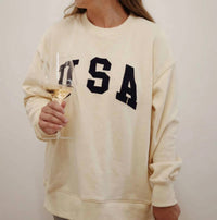 By Together - Usa Crewneck Pullover Sweatshirt