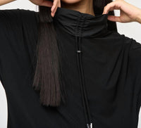 Joseph Ribkoff - Drawstring Cowl Neck Cropped Jumpsuit