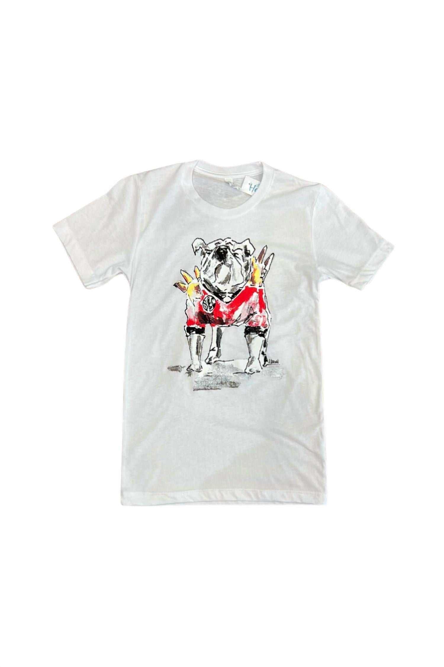 Leah Laturell Uga Savage Bulldog Tee in white - women's t-shirt