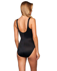 Miraclesuit Sideswipe Underwire One Piece Swimsuit in black - women's swimwear - detail view
