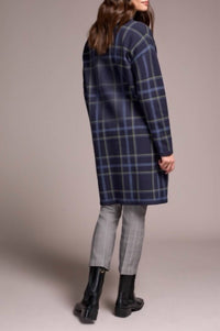 Tribal - Plaid Long Sleeve Coatigan Coatigan With Pockets